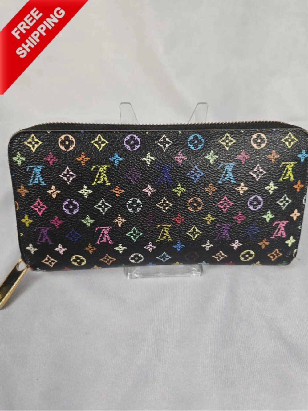 Louis Vuitton Murakami Black Zippy Wallet